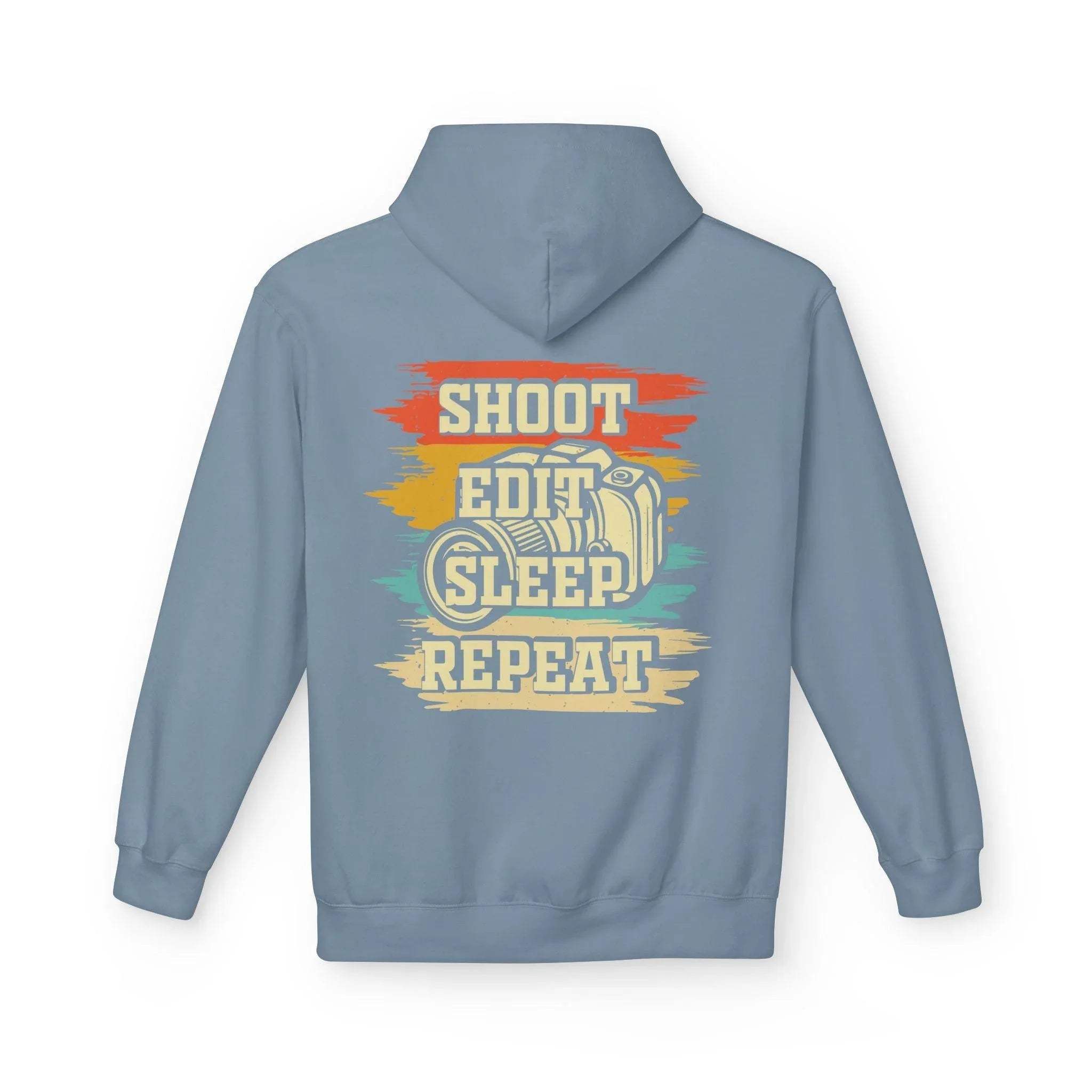 Creative Comfort: "Shoot, Edit, Sleep, Repeat" Fleece Hoodie for Trendsetters