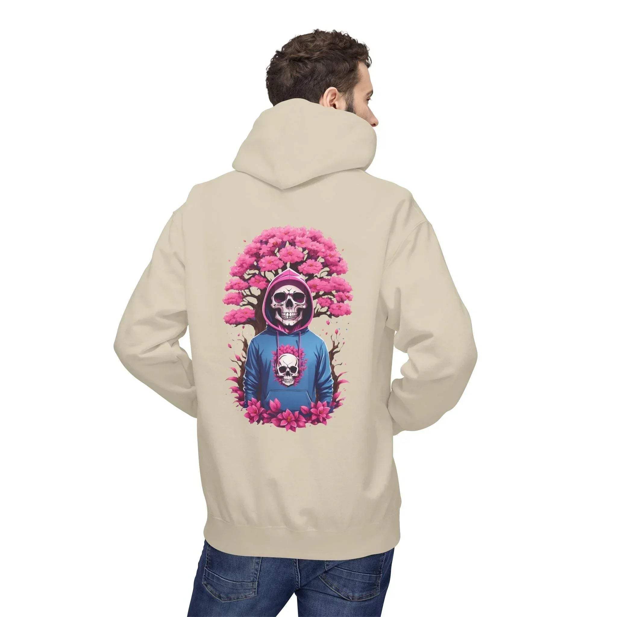 Cozy Chic Skull & Pink Floral Fleece Hoodie