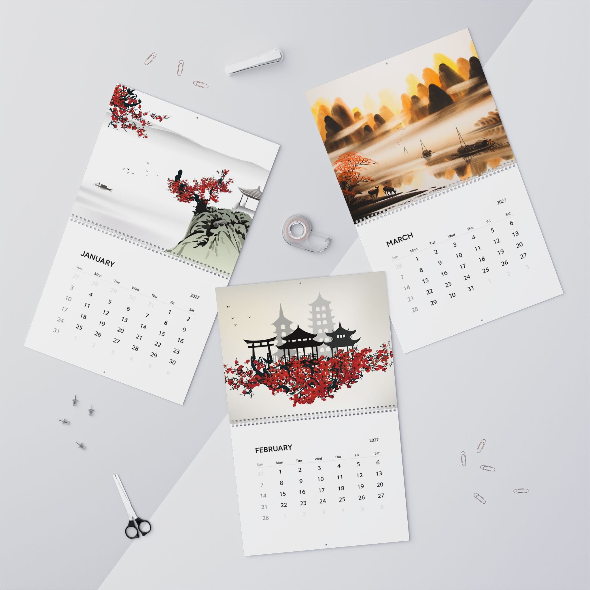 2027 Japanese Artwork Calendar – Japan Culture, Traditional Inspiration & Scenic Art Collection