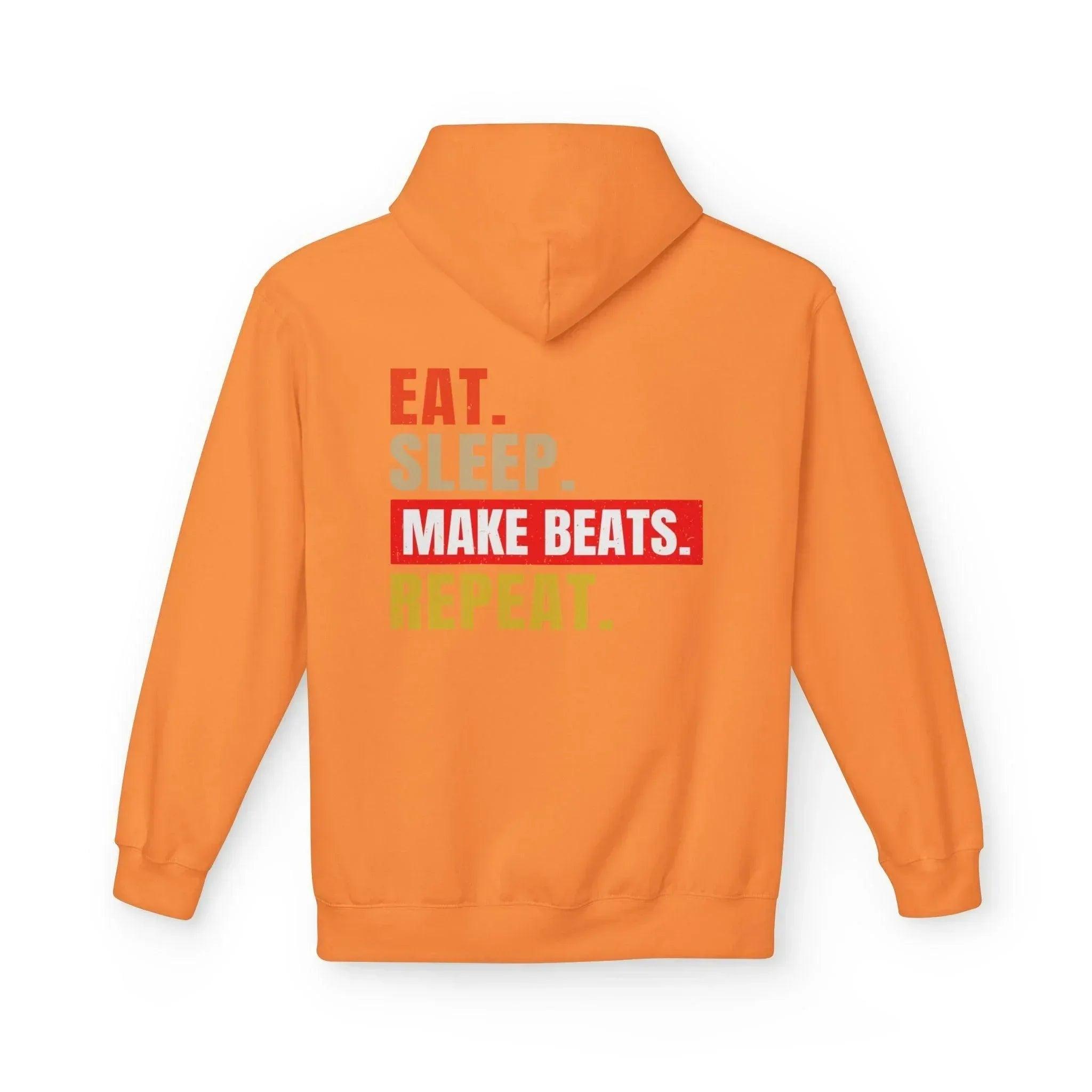 Cozy Music Producer Hoodie: 'Eat. Sleep. Make Beats. Repeat' Fleece Design