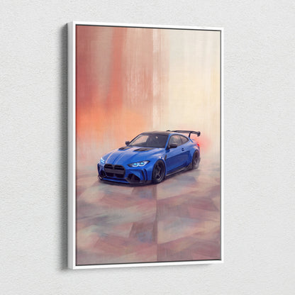 BMW M3 Inspired Car Wall Art, Modern Automotive Canvas Painting