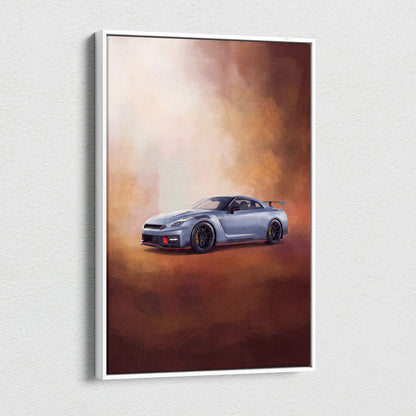 Nissan GT-R Nismo Inspired Automotive Canvas Art, Track Car Wall Decor