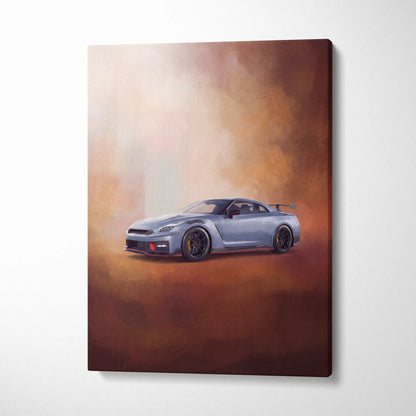 Nissan GT-R Nismo Inspired Automotive Canvas Art, Track Car Wall Decor