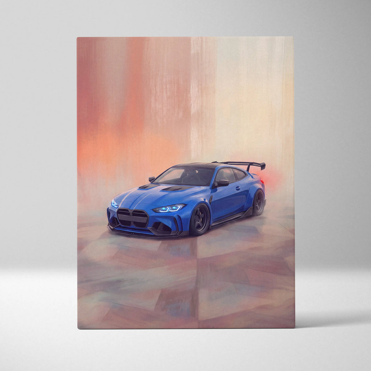 BMW M3 Inspired Car Wall Art, Modern Automotive Canvas Painting