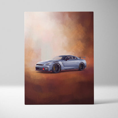 Nissan GT-R Nismo Inspired Automotive Canvas Art, Track Car Wall Decor