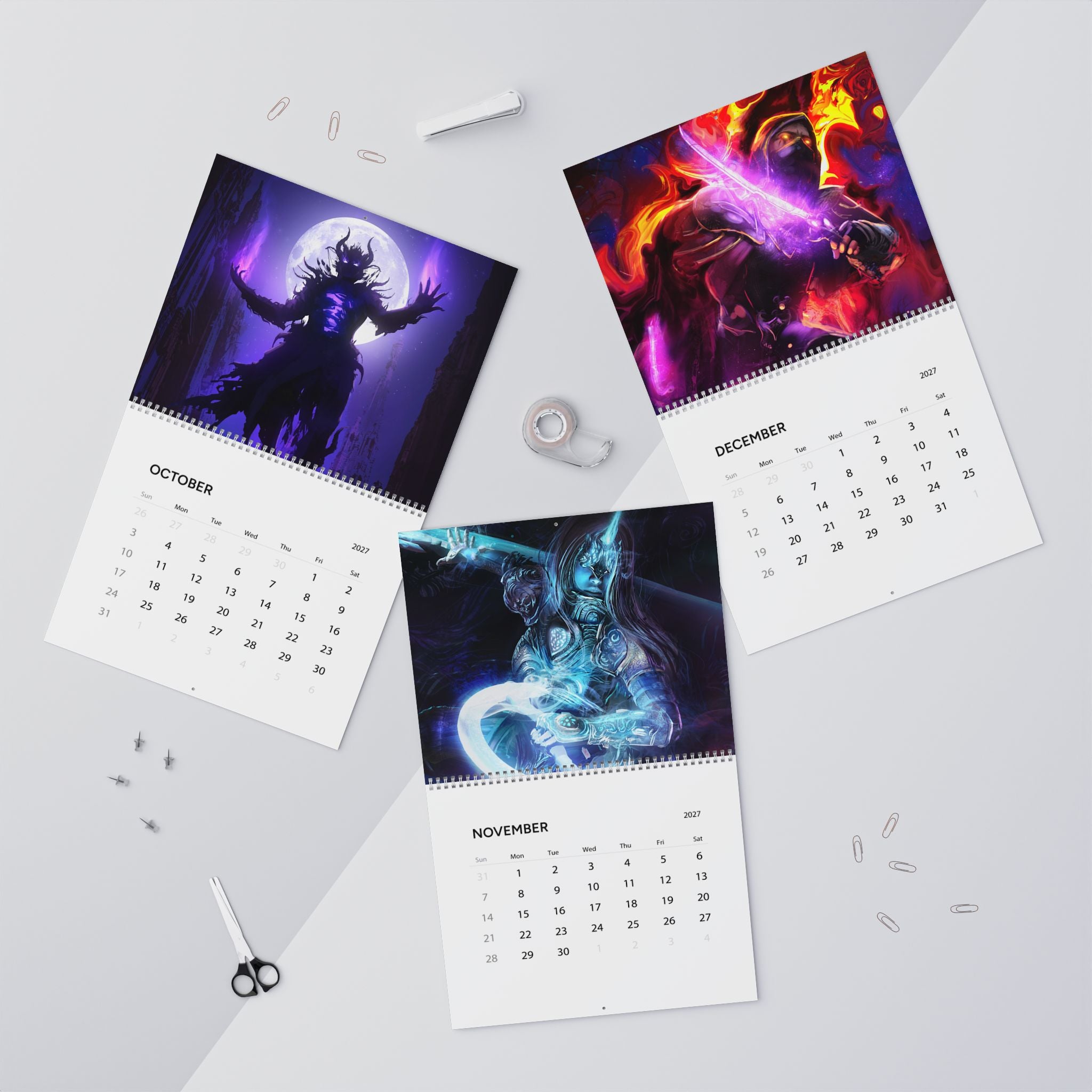 2027 Fantasy Artwork Wall Calendar – Epic Characters, Magical Worlds & Dreamlike Scenes
