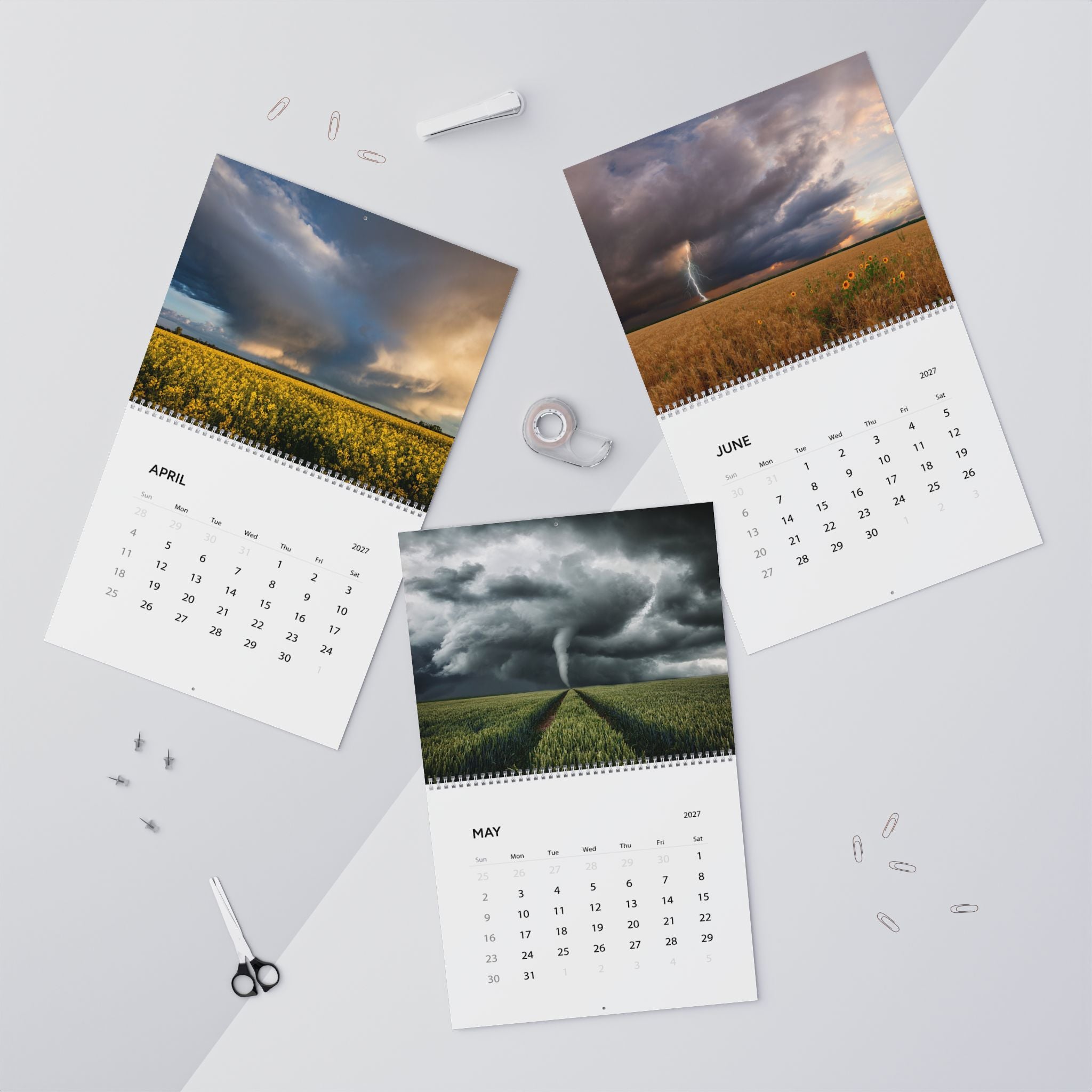 2027 Storm Artwork Wall Calendar – Dramatic Skies, Lightning & Powerful Weather Art Collection