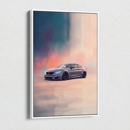 BMW M4 Inspired Canvas Art, Luxury Sports Car Wall Decor