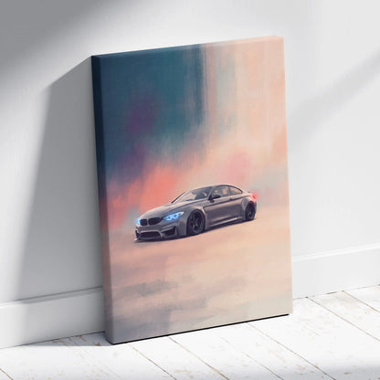 BMW M4 Inspired Canvas Art, Luxury Sports Car Wall Decor