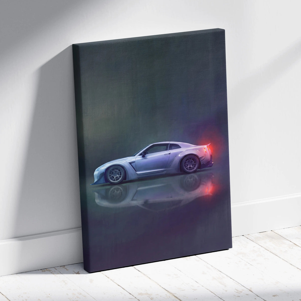 Nissan GT-R R35 Widebody Inspired Automotive Wall Art - Performance Vehicle Canvas Print for Office