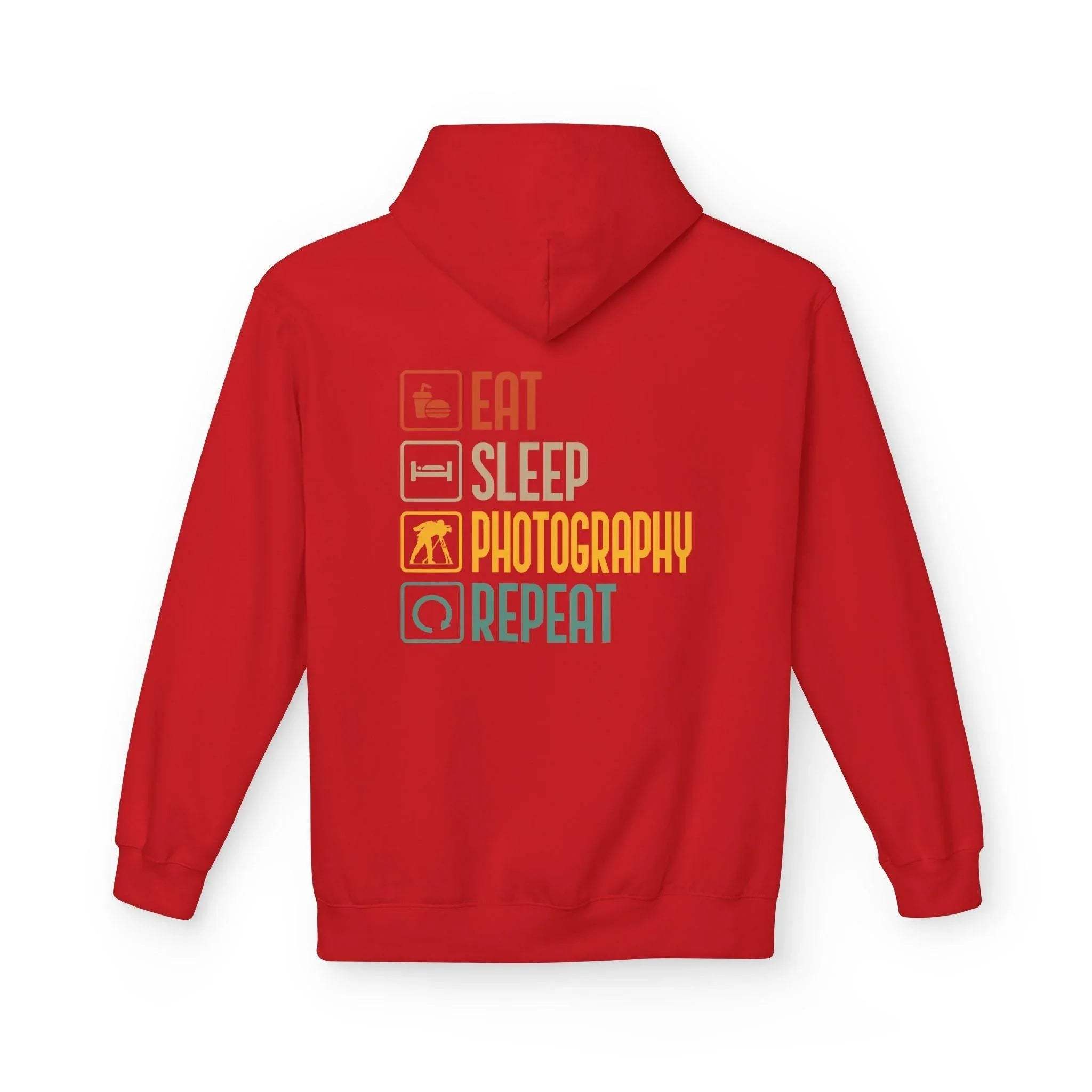 Cozy Photography Lover's Fleece Hoodie: "Eat, Sleep, Capture, Repeat"