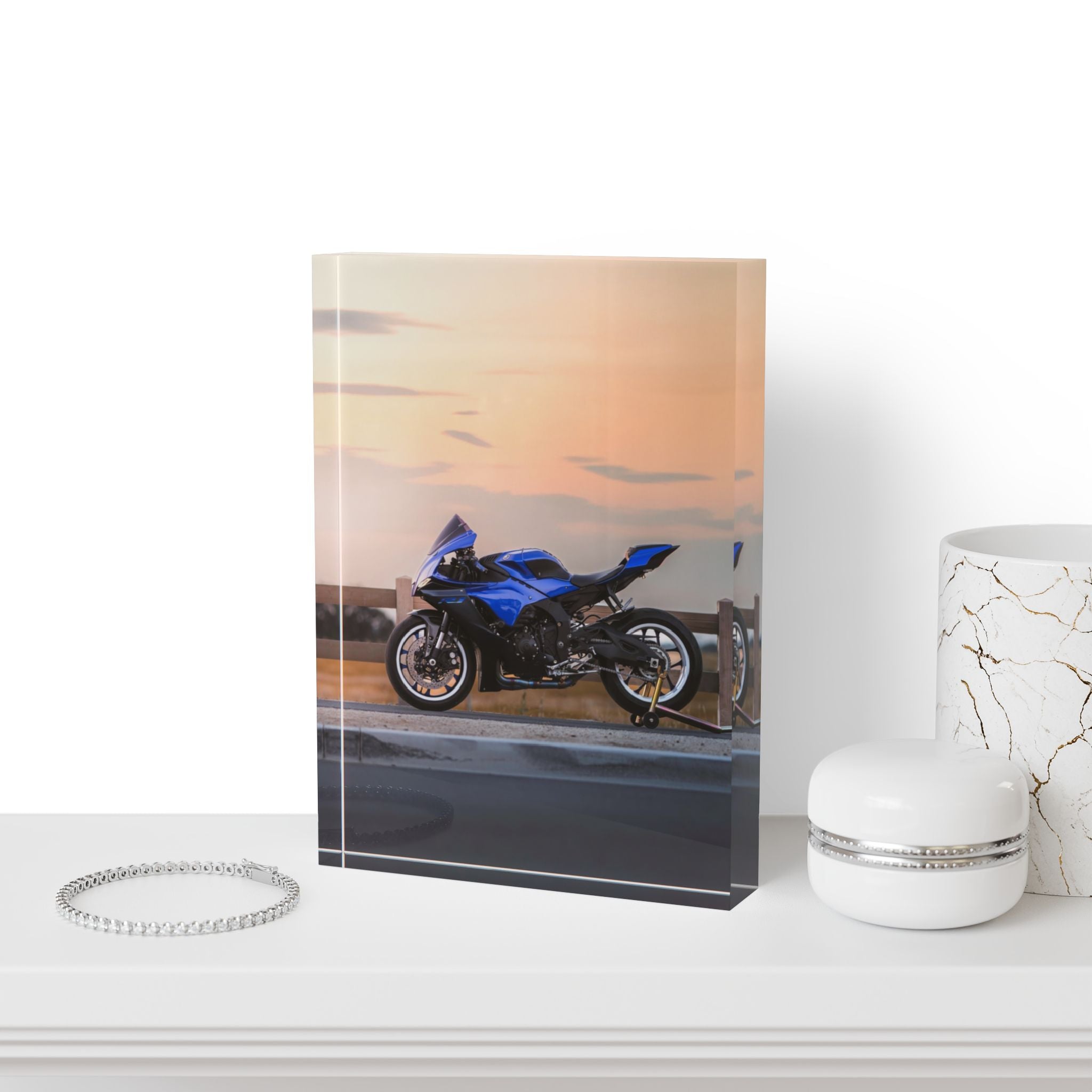 Yamaha R1 Motorcycle Acrylic Photo Block #008 - Throttle Designs