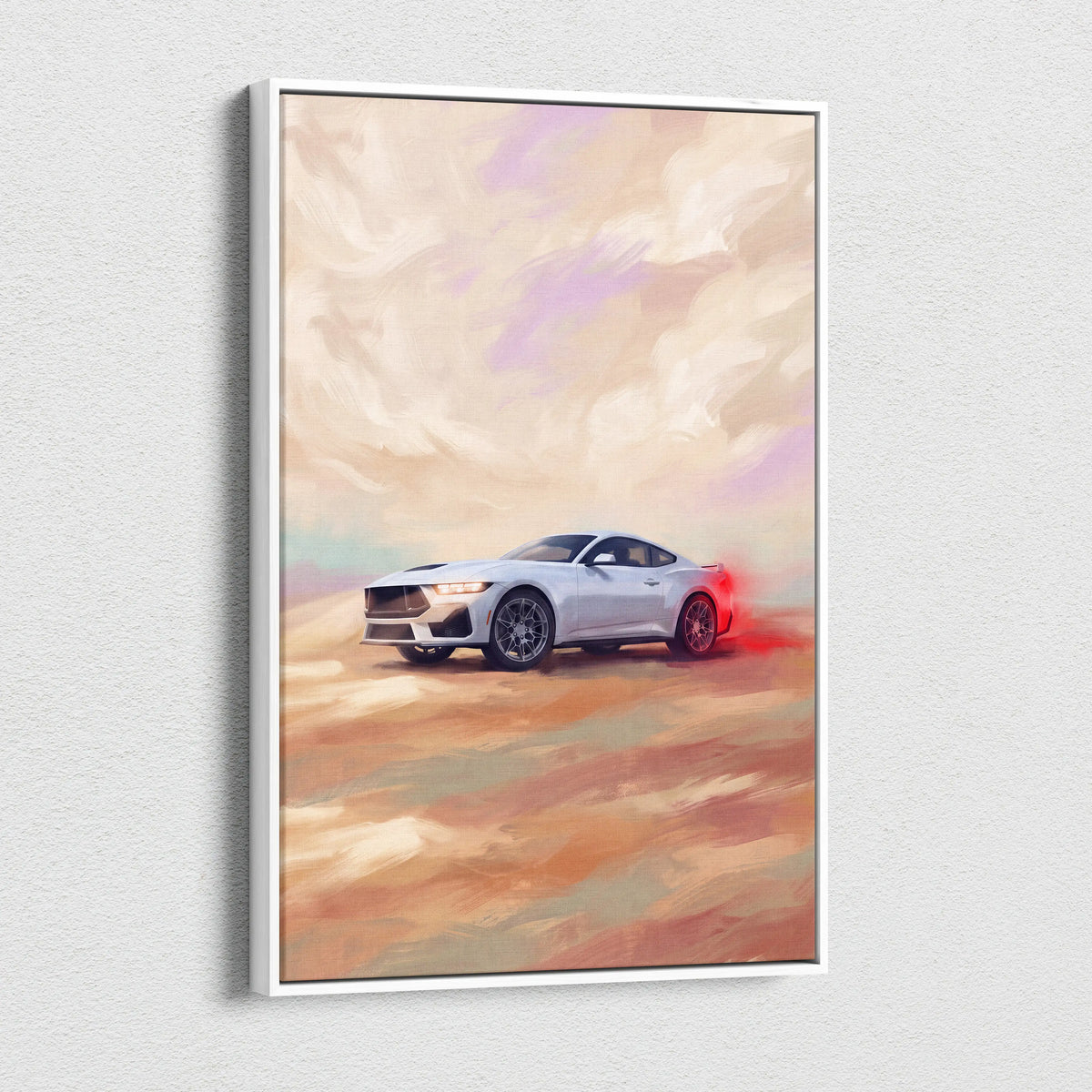 Ford Mustang Inspired Automotive Canvas Art, Modern Muscle Car Wall Decor for Bedroom