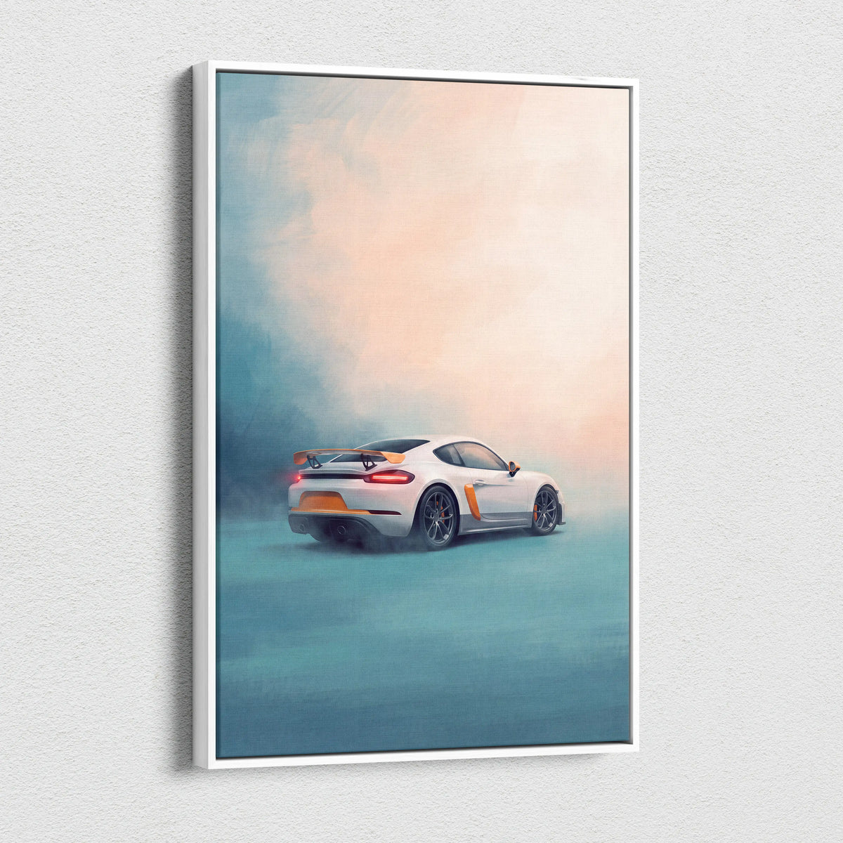 Porsche 718 Cayman Inspired Car Wall Art - Track Racing Vehicle Canvas Print for Living Room