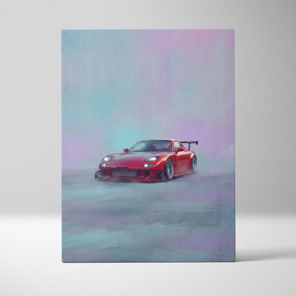 Mazda RX-7 Inspired Canvas Art, Rotary Engine Sports Car Wall Decor for Bedroom