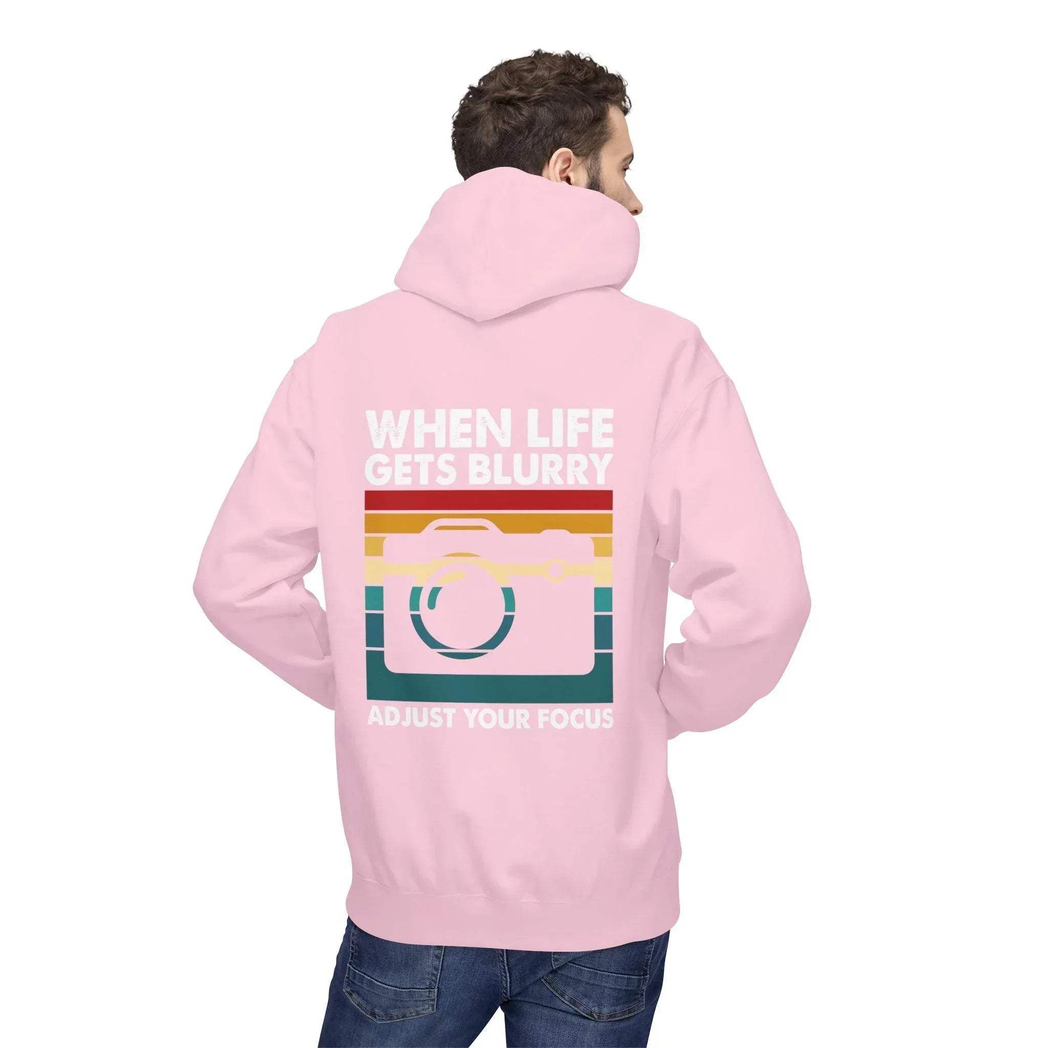 Inspirational 'Adjust Your Focus' Cozy Fleece Hoodie for Ultimate Comfort
