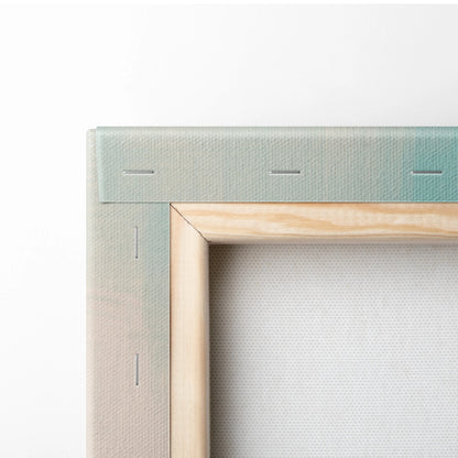 Bmw m4 inspired automotive wall art with minimalist canvas frame light wood border and pastel green textured edge