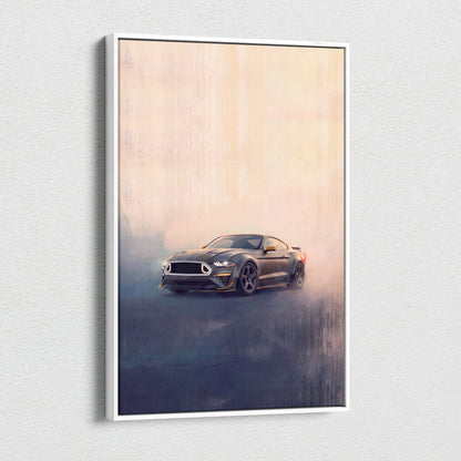 Ford Mustang Inspired Canvas Art, Performance Tuner Car Wall Painting for Garage Decor