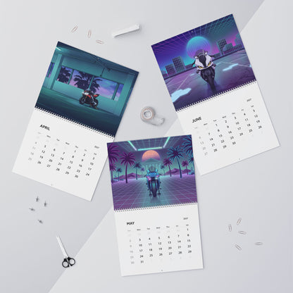 2027 Motorcycle Vaporwave Wall Calendar – Sportbikes, Supersport Motorcycles & Retro Neon Artwork Collection
