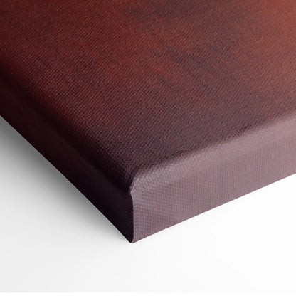 Deep burgundy ford mustang gtd inspired canvas print with textured woven surface and raised edges for living room wall art