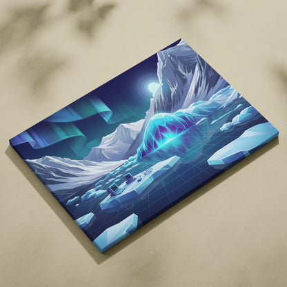 Vaporwave Neon Nightscape Canvas - Vaporwave Landscape Neon Blues Pinks Living Room Decor Dreamy Mood Synthwave Decor