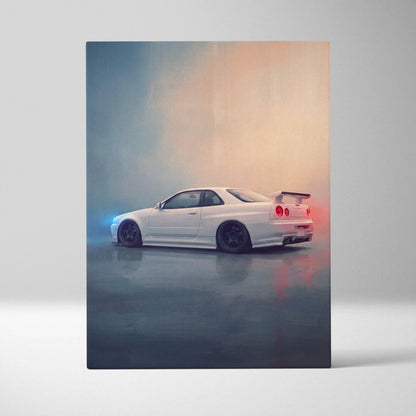 Nissan Skyline GT-R R34 Inspired Canvas Art - Premium Japanese Performance Vehicle Wall Decor