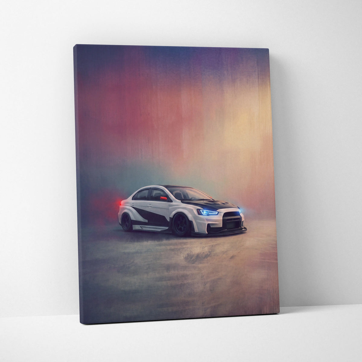 Mitsubishi Lancer Evolution X Inspired Motorsport Canvas Print - Rally Racing Vehicle Wall Decor