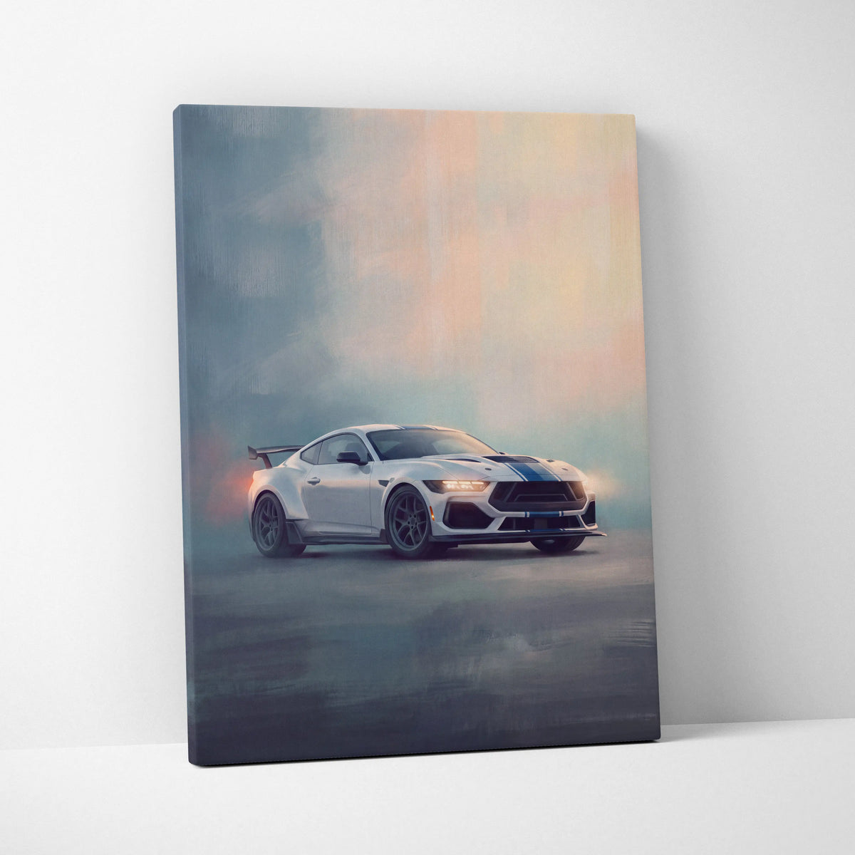 Ford Mustang Inspired Automotive Wall Art, American Muscle Car Canvas Print for Living Room