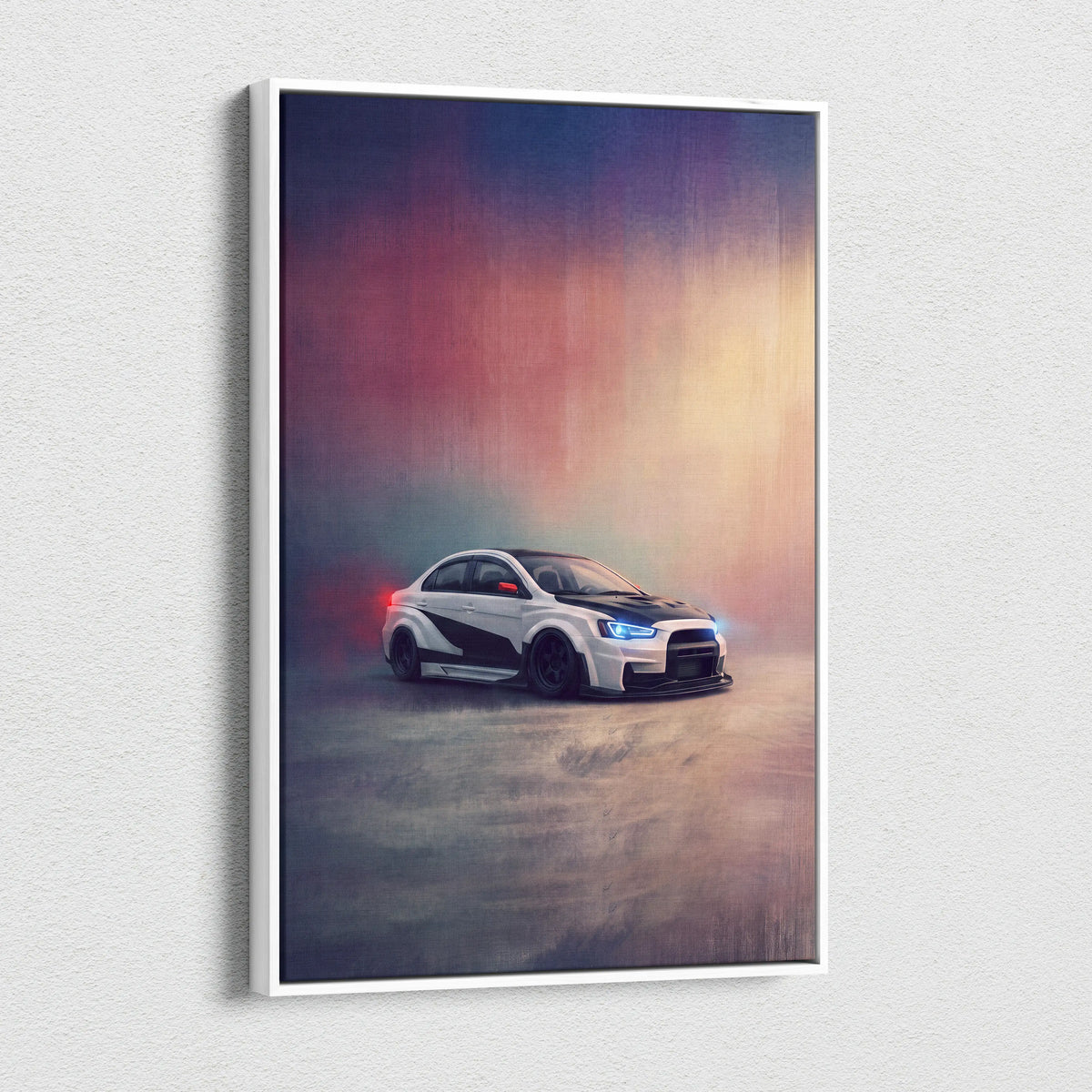 Mitsubishi Lancer Evolution X Inspired Motorsport Canvas Print - Rally Racing Vehicle Wall Decor