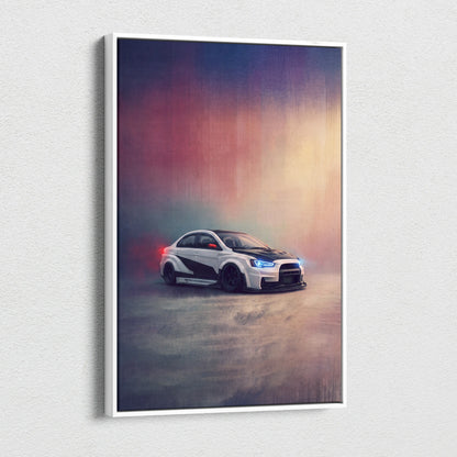 Mitsubishi Lancer Evolution X Inspired Motorsport Canvas Print - Rally Racing Vehicle Wall Decor