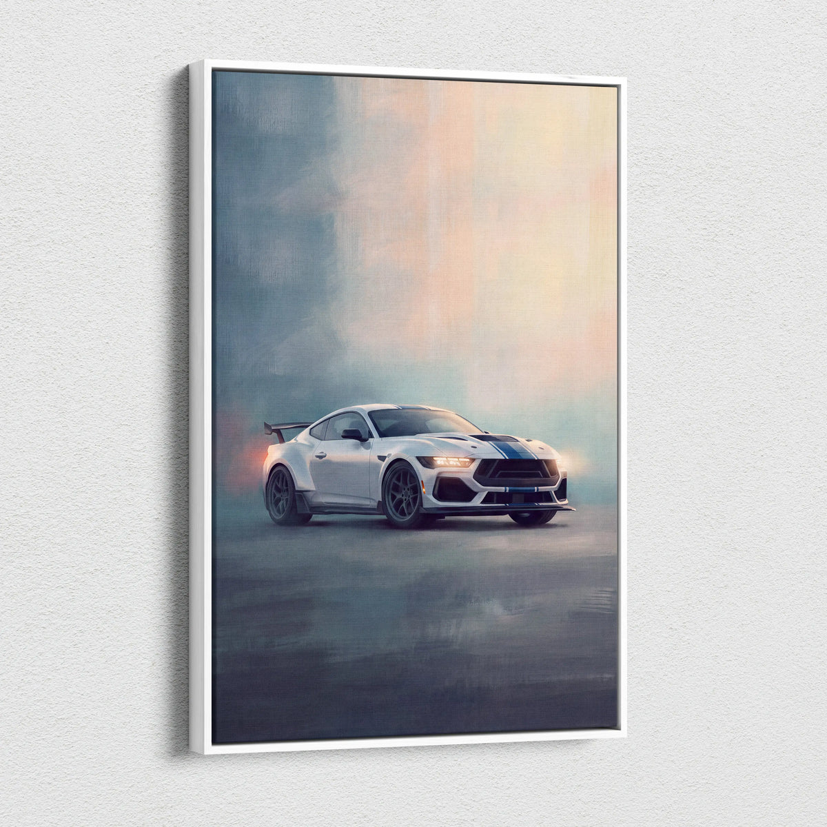 Ford Mustang Inspired Automotive Wall Art, American Muscle Car Canvas Print for Living Room