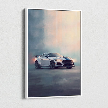 Ford Mustang Inspired Automotive Wall Art, American Muscle Car Canvas Print for Living Room