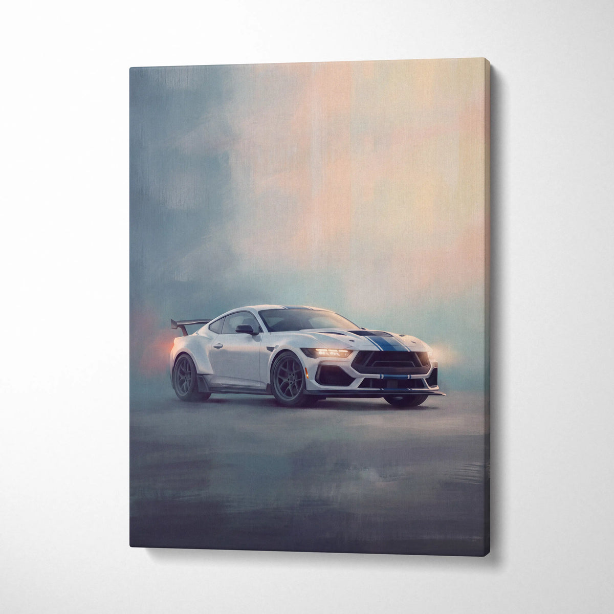 Ford Mustang Inspired Automotive Wall Art, American Muscle Car Canvas Print for Living Room