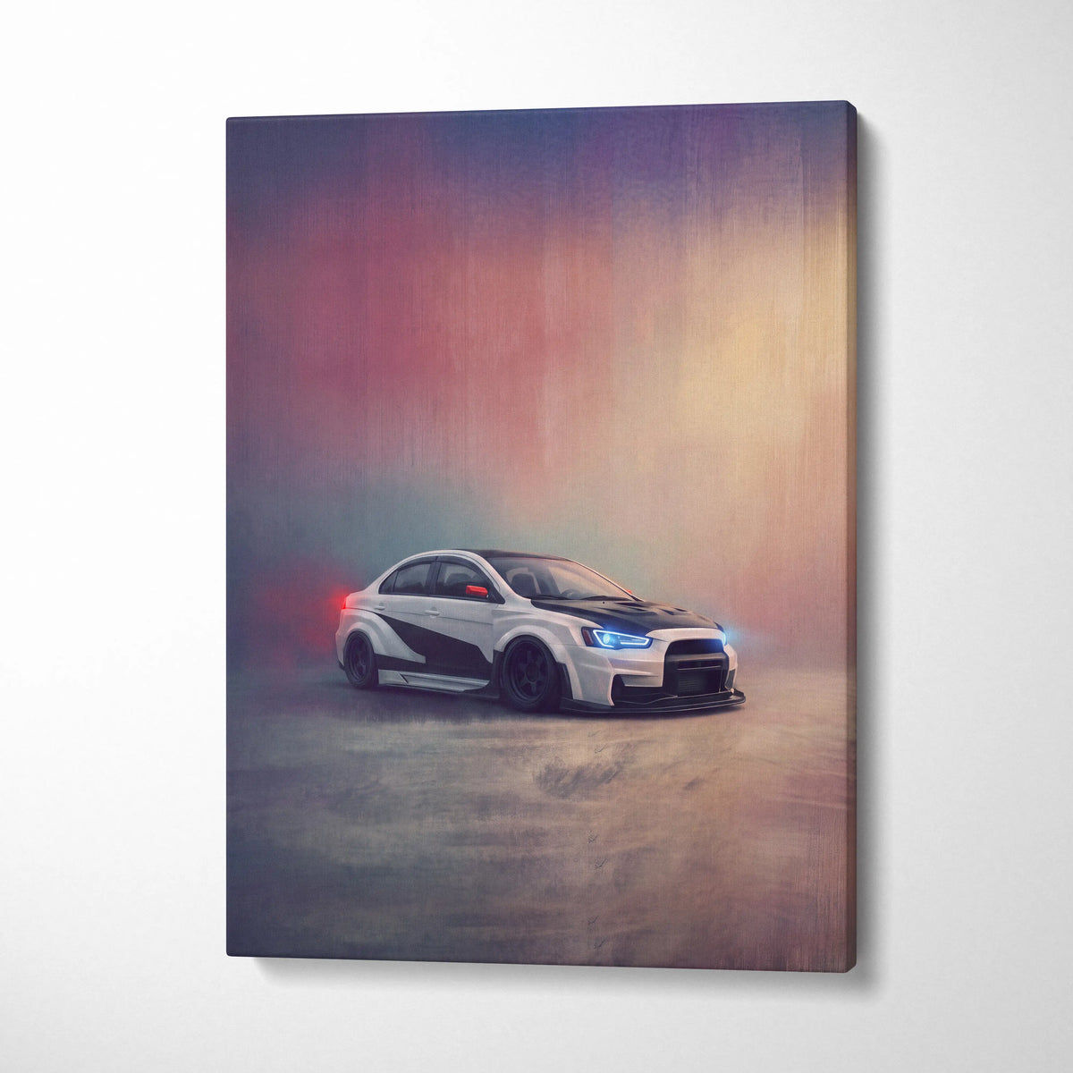 Mitsubishi Lancer Evolution X Inspired Motorsport Canvas Print - Rally Racing Vehicle Wall Decor