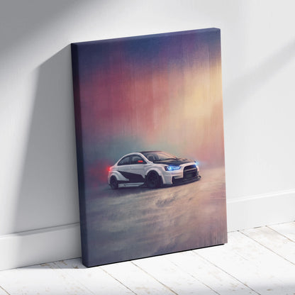 Mitsubishi Lancer Evolution X Inspired Motorsport Canvas Print - Rally Racing Vehicle Wall Decor