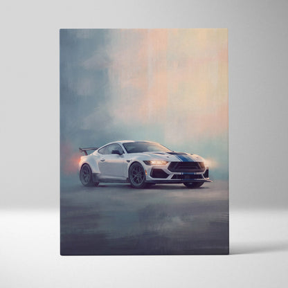 Ford Mustang Inspired Automotive Wall Art, American Muscle Car Canvas Print for Living Room