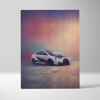 Mitsubishi Lancer Evolution X Inspired Motorsport Canvas Print - Rally Racing Vehicle Wall Decor