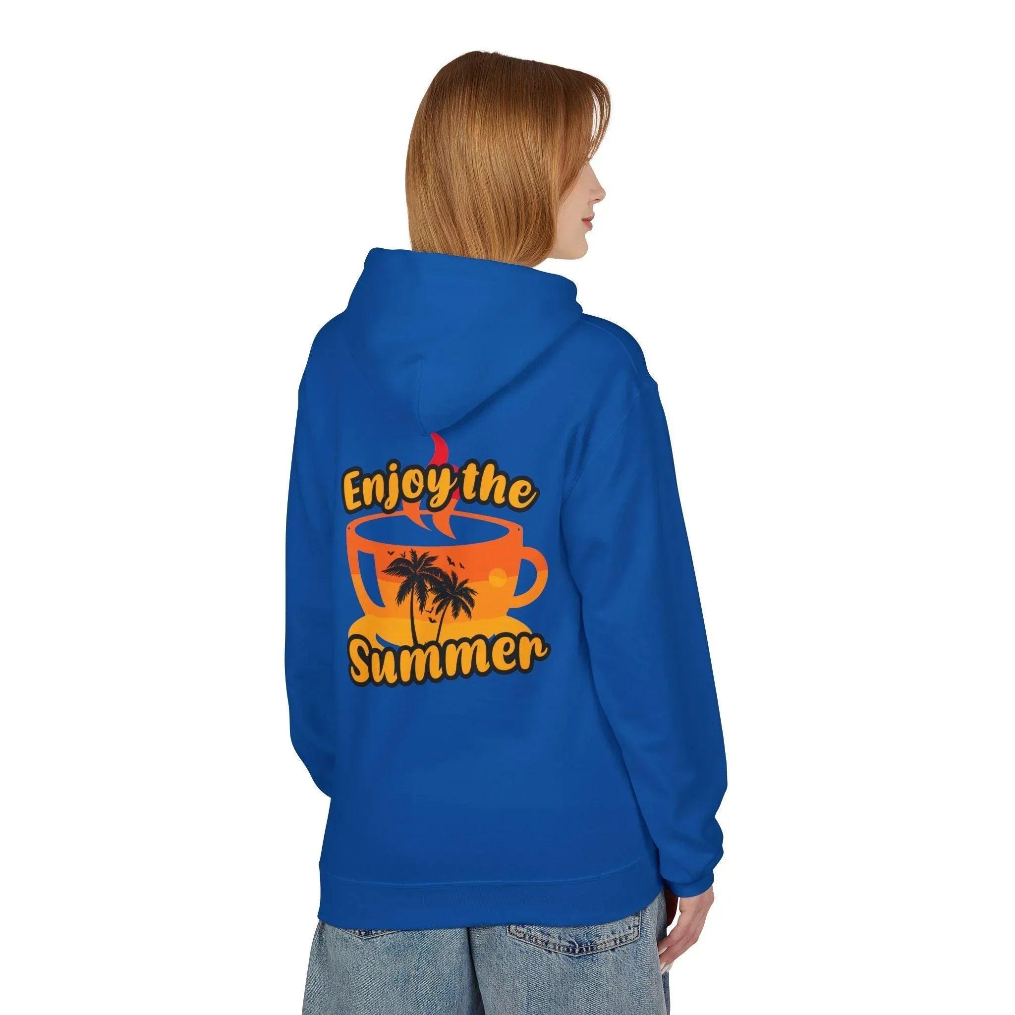 Cozy "Summer Vibes" Coffee Fleece Hoodie for Ultimate Comfort and Style