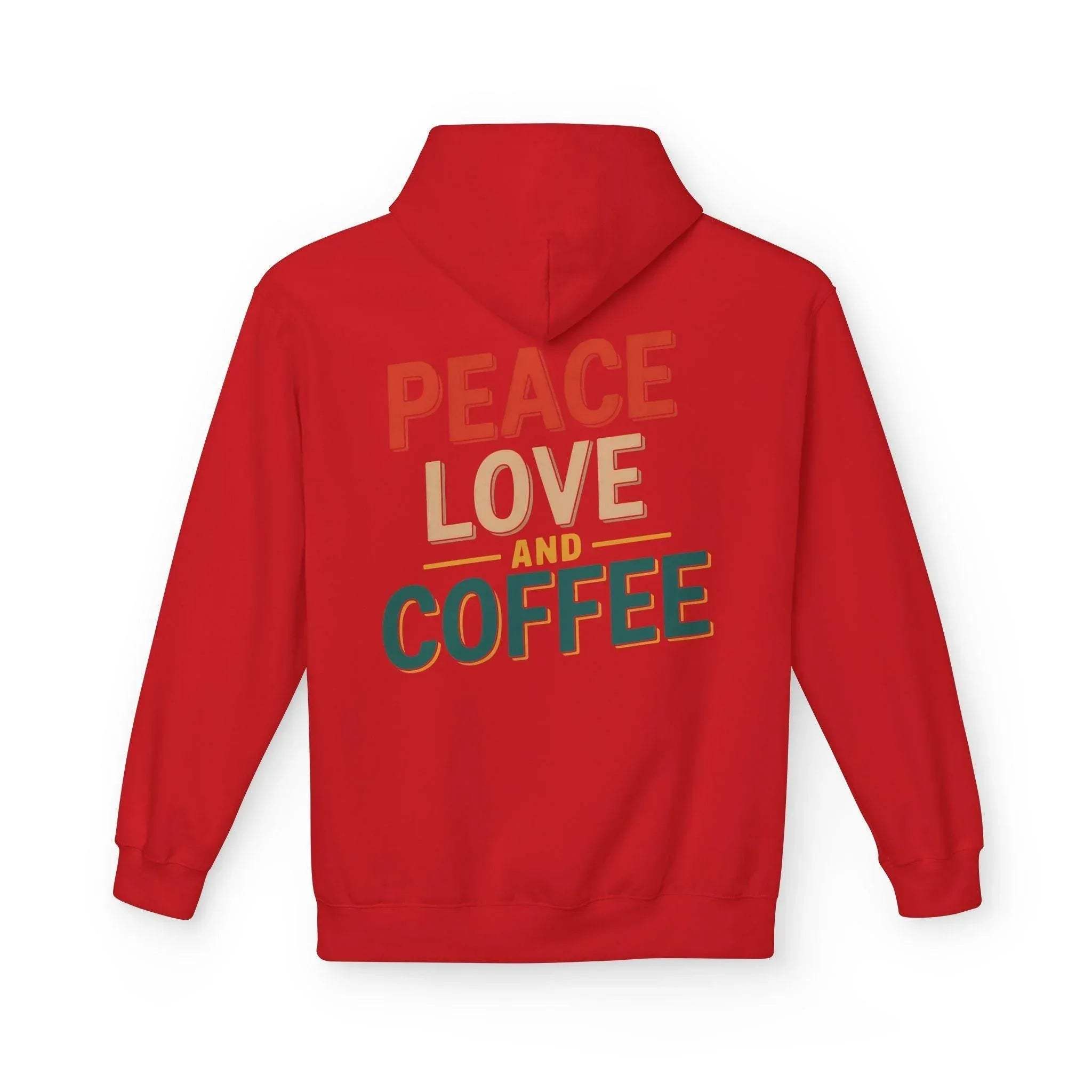 Cozy Coffee Vibes: Ultimate Peace, Love & Comfort Fleece Hoodie