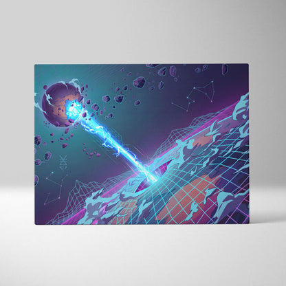 Neon Vaporwave Dream Canvas - Vaporwave Neon City Sunset Pink Blue Living Room Retro Futurism Dreamy Mood Canvas