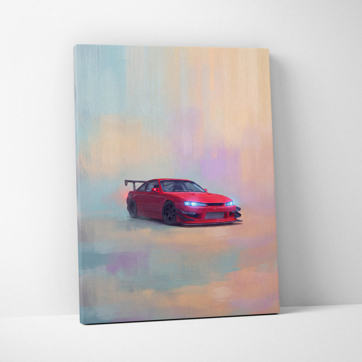 Nissan Silvia S14 Kouki Inspired Automotive Wall Art - Japanese JDM Sports Car Canvas Print