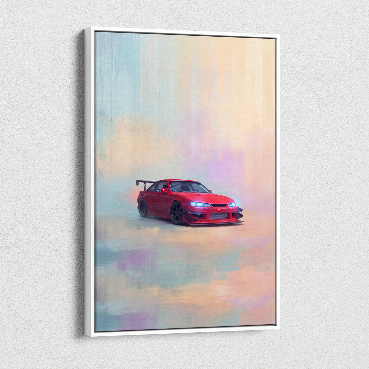Nissan Silvia S14 Kouki Inspired Automotive Wall Art - Japanese JDM Sports Car Canvas Print