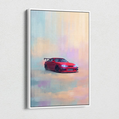 Nissan Silvia S14 Kouki Inspired Automotive Wall Art - Japanese JDM Sports Car Canvas Print