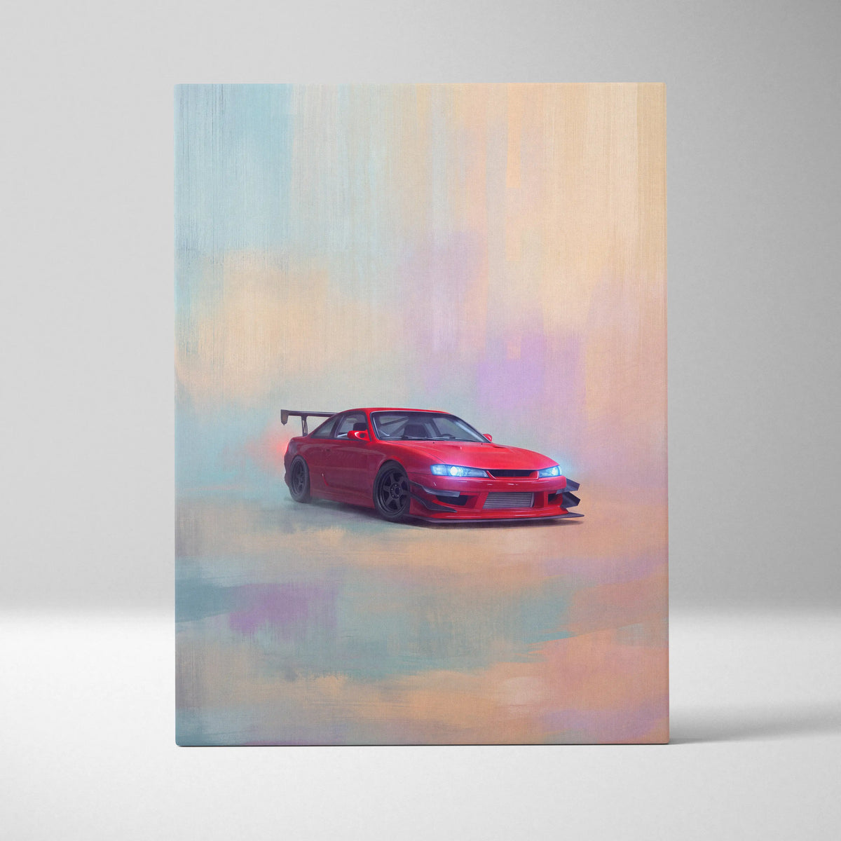 Nissan Silvia S14 Kouki Inspired Automotive Wall Art - Japanese JDM Sports Car Canvas Print