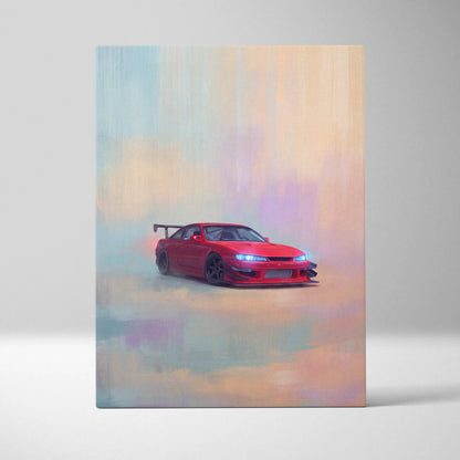 Nissan Silvia S14 Kouki Inspired Automotive Wall Art - Japanese JDM Sports Car Canvas Print