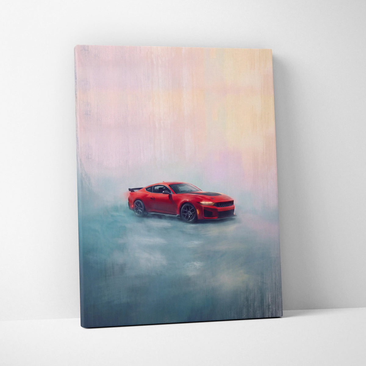 Ford Mustang Shelby Inspired Car Wall Art, Performance Muscle Car Canvas Print for Office