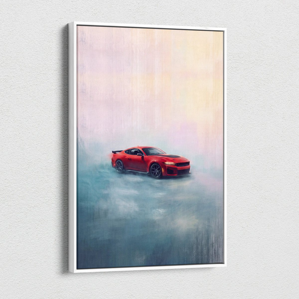Ford Mustang Shelby Inspired Car Wall Art, Performance Muscle Car Canvas Print for Office