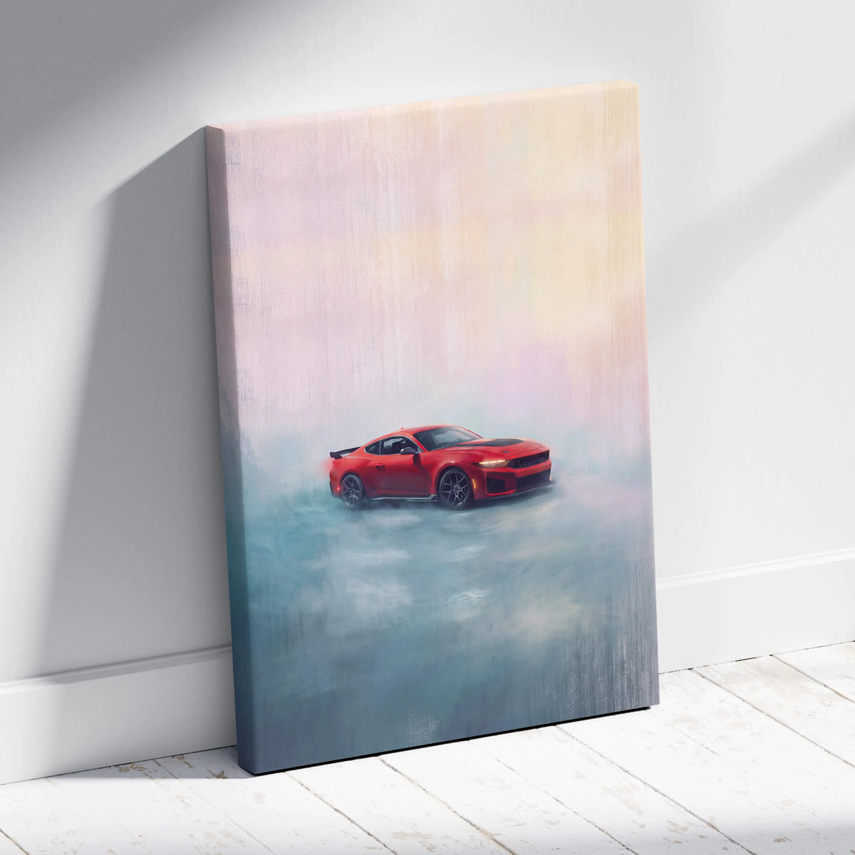 Ford Mustang Shelby Inspired Car Wall Art, Performance Muscle Car Canvas Print for Office