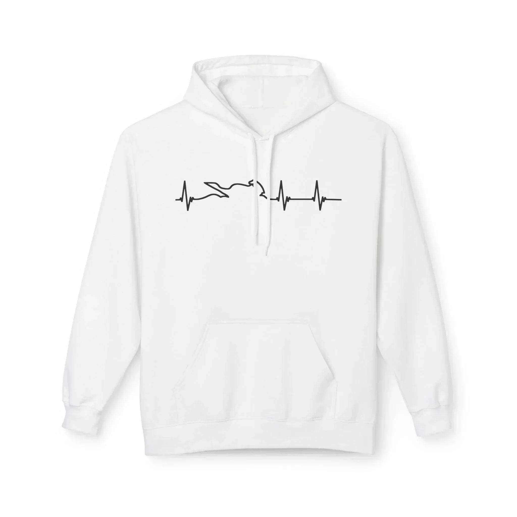 Motorcycle Passion Heartbeat Fleece Pullover Hoodie