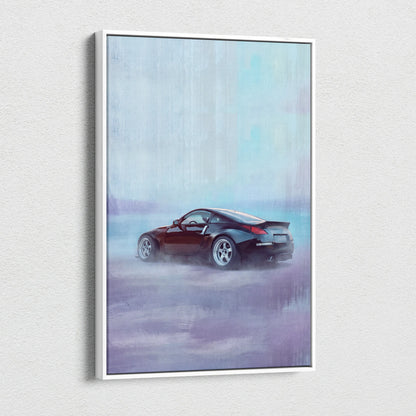 Nissan 350Z Inspired Automotive Wall Art - Widebody JDM Performance Car Canvas Print for Garage